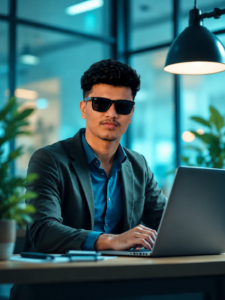 Digital marketing strategist working on SEO and online marketing campaign